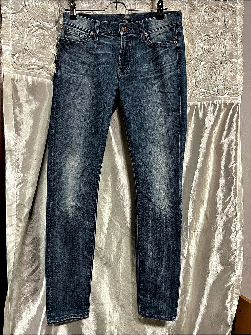 7 For All Mankind Skinny Jeans Blue Waist 27